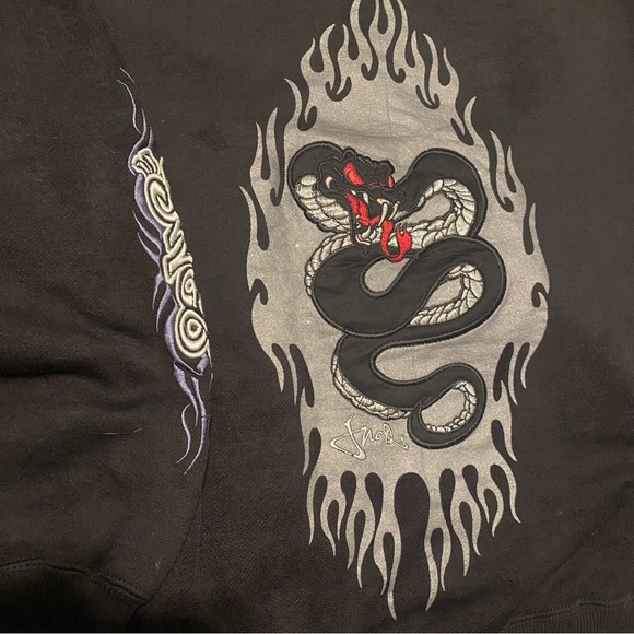 JNCO hissing snake embroidered hoodie - Picture 3 of 4
